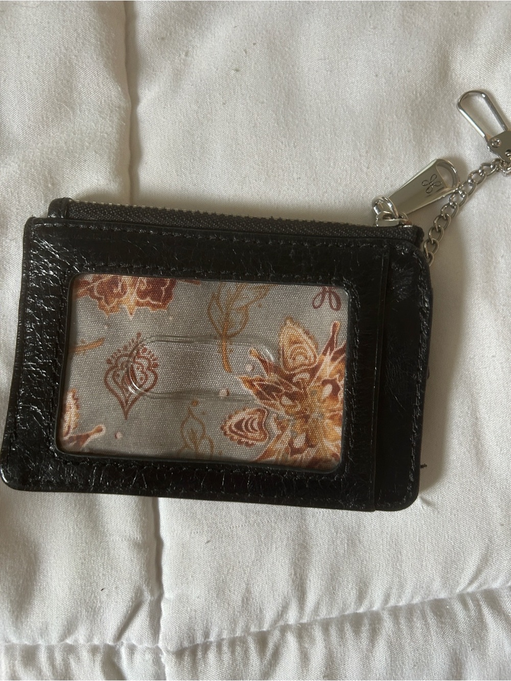 HOBO Black Leather Card Wallet with Keychain Clip - Picture 1 of 6
